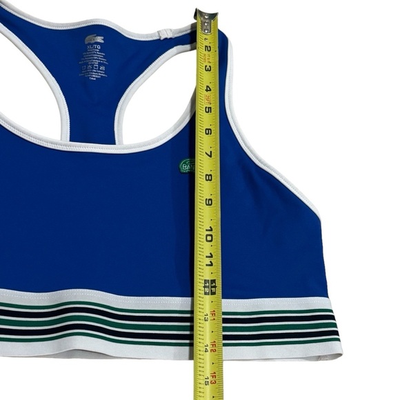 Lacoste X Bandier Stripe Band Racerback Sports Bra Blue and Green Size XL - Picture 6 of 7